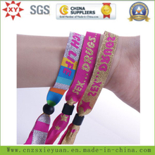 Wristband tejido nilón de encargo promocional con Rdif para los acontecimientos