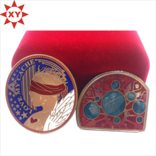 Moneda colorida 2015 del metal del esmalte de la aleación de encargo del cinc del recuerdo